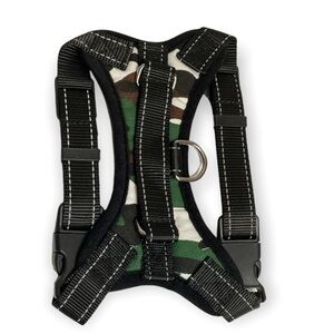 Teduola Camo adjustable nylon black dog harness Sz S